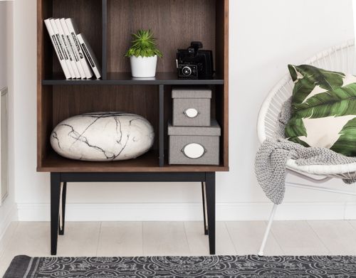 Regał Interior 77 cm orzech/ czarny mat na Arena.pl