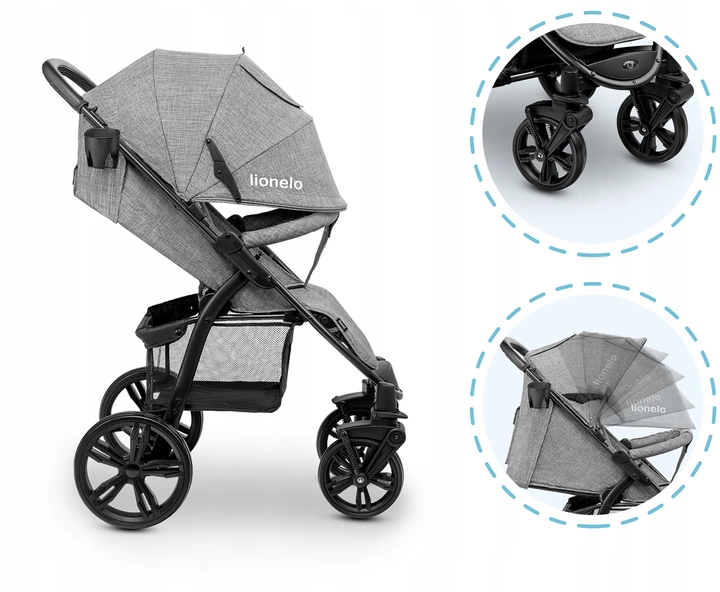 Wózek Spacerowy Lionelo Annet Moskitiera Duże Koła zdjęcie 4