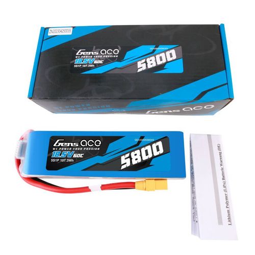 Akumulator Gens ace 5800mAh 60C 18.5V 5S1P Lipo z konektorem XT90 plug na Arena.pl