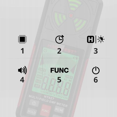 MIERNIK POLA ELEKTROMAGNETYCZNEGO EMF TESTER FAL RADIOWYCH HABOTEST HT627 na Arena.pl