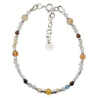 Bransoletka znak zodiaku bliźnięta - mix kamieni i srebro