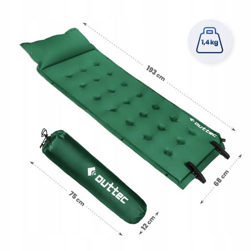 MATA SAMOPOMPUJĄCA KARIMATA DMUCHANA TREKKINGOWA Z PODUSZKĄ 193X68X3,5CM na Arena.pl