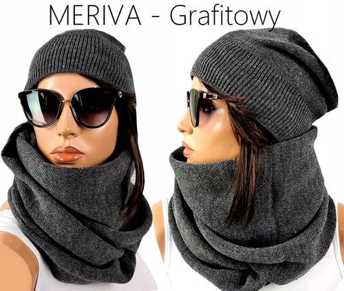 POLSKI KOMPLET CZAPKA + DUŻY KOMIN CIEPŁY - KOLORY na Arena.pl