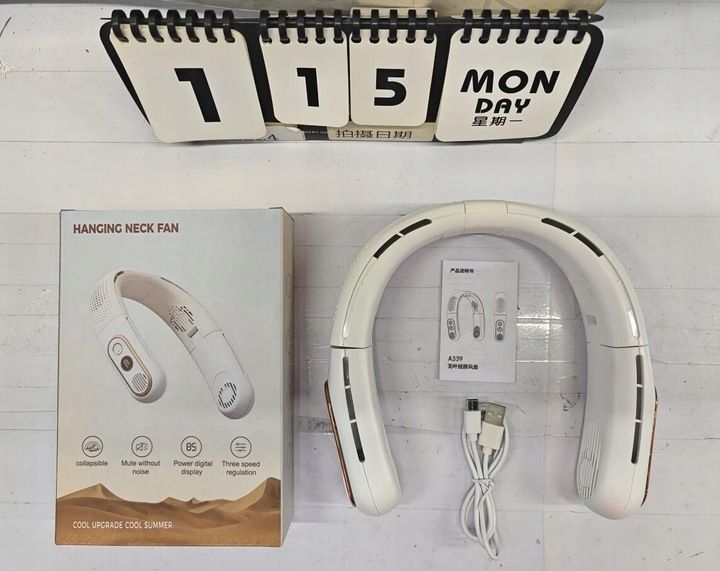 NECK FAN 3000MAH PORTABLE WITH 3 ADJUSTABLE SPEEDS USB FAN zdjęcie 2