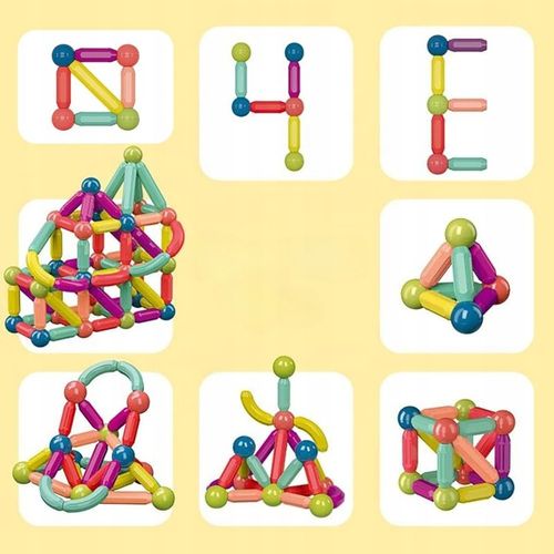 Klocki Magnetyczne Konstrukcyjne Edukacyjne Dla Dzieci Duże Elementy 98 El na Arena.pl