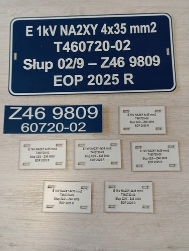 Tabliczka na kabel OZNACZNIKI KABLOWE oznacznik przewodów 8x3 cm na Arena.pl