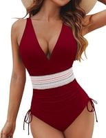 Strój kąpielowy jednoczęściowy wyszczuplający push up wysoki stan S