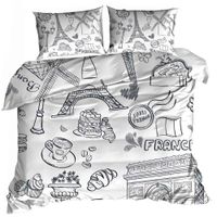 Pościel 3D bawełna satyna 200x220cm PARYŻ