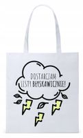 Dla Listonosza Prezent Torba Eco Biała Shopper Z Nadrukiem Ze Zdjęciem