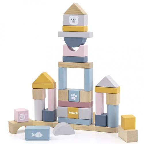 DLA DZIECI  ZESTAW DREWNIANYCH KLOCKÓW W WIADERKU na Arena.pl