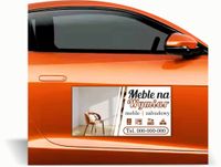 Magnes na samochód reklama magnetyczna 60x30 cm MEBLE zabudowy NA WYMIAR