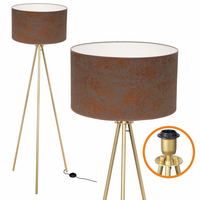 Lampa Podłogowa Trigni Złota 136cm Cerlux Brązowy beton abażur 40/25