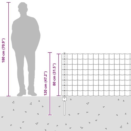 Ogrodzenie z słupkami Zielony 0.8 x 10 m Stal na Arena.pl