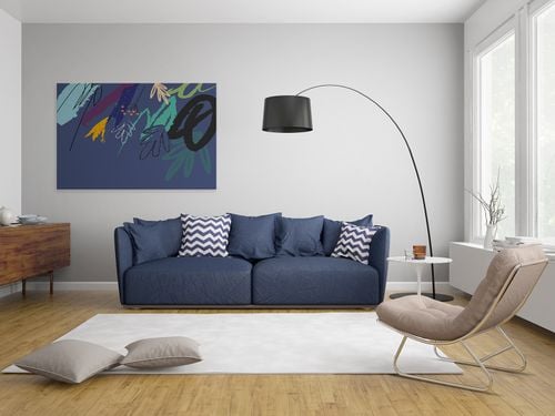 55005 Obraz na płótnie NOWOCZESNY WZORY MODRY na Arena.pl