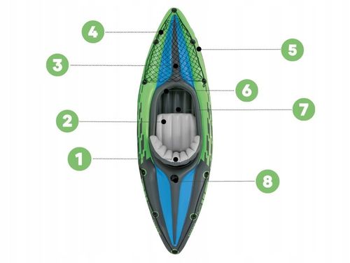 Kajak 1os. Challenger K1 Intex 68305 Pompka Wiosło na Arena.pl