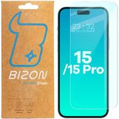 Szkło hartowane ochronne na ekran Bizon do iPhone 15 / 15 Pro, szybka