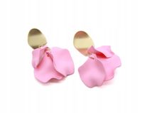 Kolczyki wiszące płatki akryl mat różowy 7,5cm