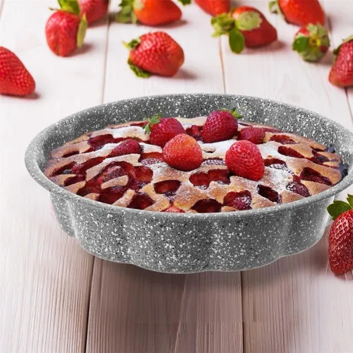 Forma do pieczenie blacha do ciasta pizzy zapiekania okrągła granitowa GRANDE 28,5 cm na Arena.pl