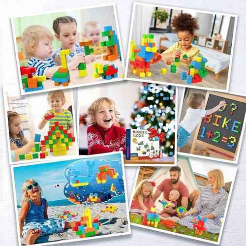 Klocki Konstrukcyjne Magnetyczne Edukacyjne Duże Zestaw Klocków Dla Dzieci na Arena.pl