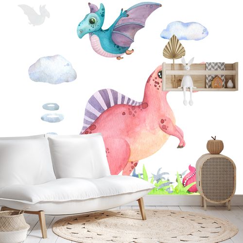 Fototapeta Akwarelowe Dinozaury Flizelina 400x280 na Arena.pl