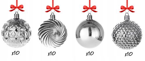 BOMBKI nietłukące CHOINKOWE wzory ZESTAW BOMBEK 6 cm 40 szt na Arena.pl