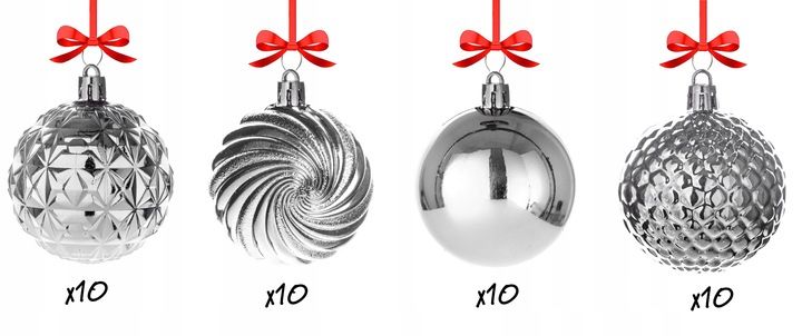 BOMBKI nietłukące CHOINKOWE wzory ZESTAW BOMBEK 6 cm 40 szt zdjęcie 13