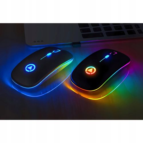 MYSZKA BEZPRZEWODOWA CICHA MYSZ OPTYCZNA DO LAPTOPA PODŚWIETLANA BIAŁA LED na Arena.pl