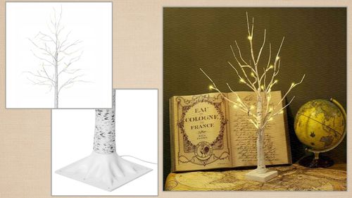 Drzewko świecące świąteczne brzoza ozdoba dekoracja biała diody led 60cm na Arena.pl