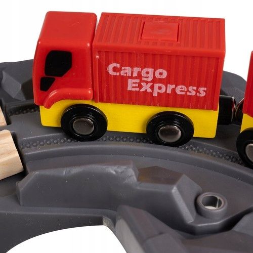 Ogromna  Drewniana Kolejka Pociąg na Baterie Tory 4,8m 79x80cm Jakość na Arena.pl