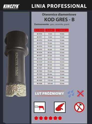 otwornica gres-b 14mm/m14 kinczyk na Arena.pl