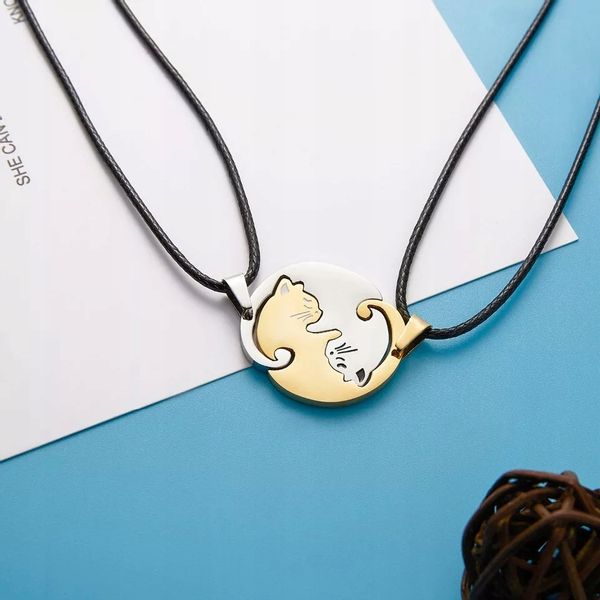 Yin Yang Równowaga Przyjaźn dla Par Przyjaciól Kot zdjęcie 10