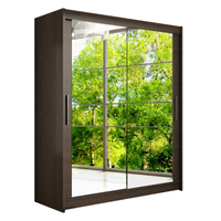 Szafa przesuwna Westa XI z lustrem 150cm - pojemna garderoba - CHOCO