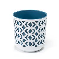 Doniczka osłonka na kwiaty 255 mm Biały / morski