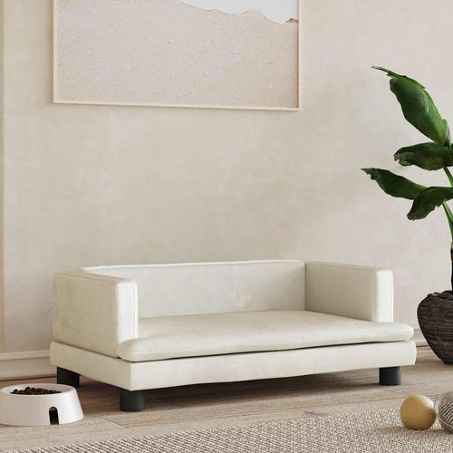 Legowisko dla psa, kremowe, 80x45x30 cm, aksamit na Arena.pl