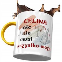 Kubek Żółty Dla Celiny Koleżanki Żony Na Prezent Z Nadrukiem Ze Zdjęciem