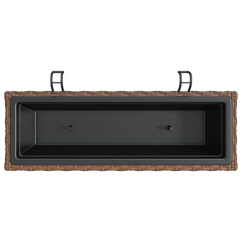 Donice z haczykami, 2 szt., brązowe, polirattan na Arena.pl