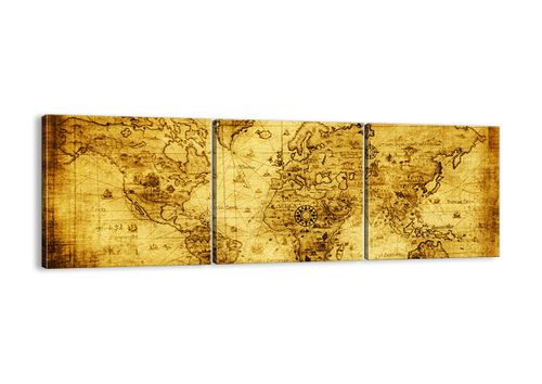 Obraz Na Płótnie - Mapa Świata - 150X50 Cm - Ca150X50-0127 na Arena.pl