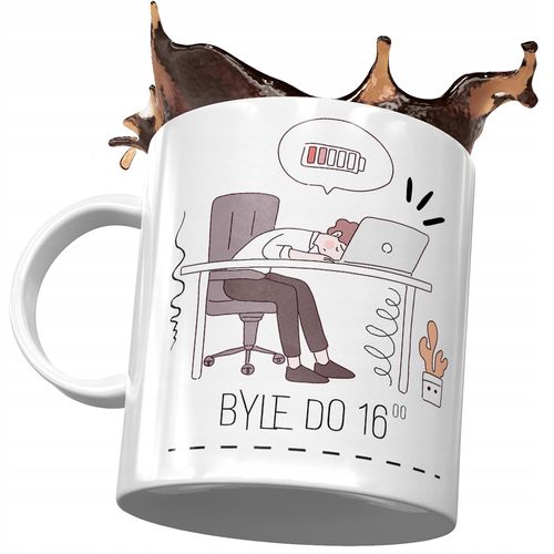 Kubek Śmieszny Zabawny Byle Do 16:00 Prezent Z Nadrukiem Ze Zdjęciem na Arena.pl