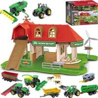 DUŻA FARMA ZAGRODA ZWIERZĘTA TRAKTORY FIGURKI 47 AKC MATADI