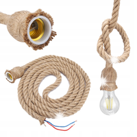 LAMPA OPRAWA WISZĄCA SZNUR JUTOWY 30cm E27 50W 85-265V