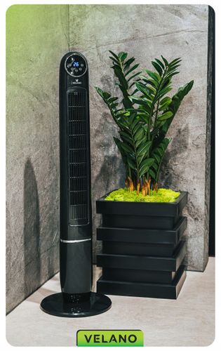 WENTYLATOR KOLUMNOWY PODŁOGOWY OSCYLACJA TIMER WYŚWIETLACZ LCD PILOT na Arena.pl