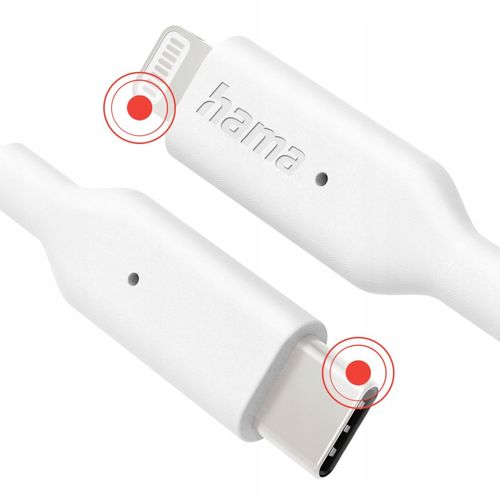 Kabel HAMA Ładujący/data MFI USB-C - Lightning 1m Biały na Arena.pl
