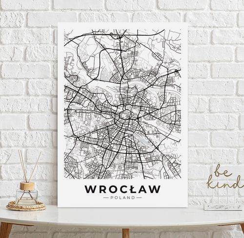 Plakat mapa plan miasta Wrocław 70x100 cm na Arena.pl