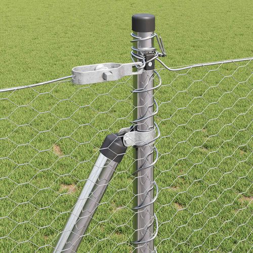 Ogrodzenie z słupkami Srebrny 0.8 x 100 m Stal pokryta PCV na Arena.pl