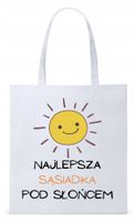 Torba Biała Eco Shopper Dla Sąsiada Sąsiadki Z Nadrukiem Ze Zdjęciem