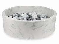 Suchy basen 130x40 marmur z piłeczkami 700szt (białe, szare, białe sweterkowe)