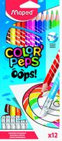 KREDKI 12 COLORPEPS OOPS Z GUMKĄ MAPED