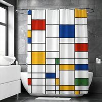 Zasłona prysznicowa Floraweg, wzór w kolorowe paski,12 haczyków,180x200 cm