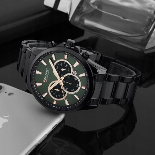 ZEGAREK MĘSKI PERFECT TONY +BOX +GRAWER złoty datownik cyfry czytelny na Arena.pl