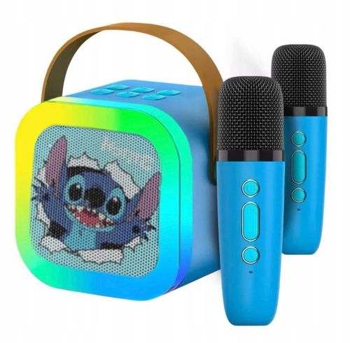 ZESTAW KARAOKE DLA DZIECI GŁOŚNIK BLUETOOTH USB LED MIKROFON STITCH na Arena.pl